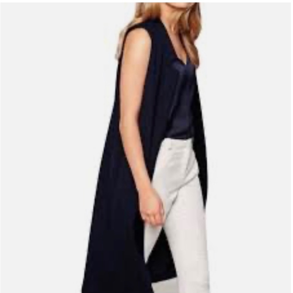 ASTR Navy Wrap Sleeveless Duster open front vest Size Small new